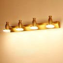 GobekUsa Nordic Brass Wall Lighting - 4 Head Bathroom Vanity Lamp with Round Metal Shade in Warm/White Light