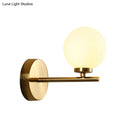 GobekUsa Nordic Style Wall Sconce Light Gold Orb with Glass Shade - Elegant Wall Mount Lighting