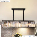 GobekUsa Nordic Crystal 3-Head Rectangle Pendant Chandelier Ceiling Light in Bronze