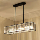 GobekUsa Nordic Crystal 3-Head Rectangle Pendant Chandelier Ceiling Light in Bronze