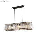 GobekUsa Nordic Crystal 3-Head Rectangle Pendant Chandelier Ceiling Light in Bronze