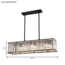 GobekUsa Nordic Crystal 3-Head Rectangle Pendant Chandelier Ceiling Light in Bronze
