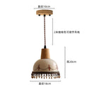 GobekUsa Brown Wood LED Pendant Light - Nordic Modern White Ceramic Hanging Lamp