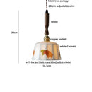 GobekUsa Brown Wood LED Pendant Light - Nordic Modern White Ceramic Hanging Lamp