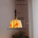 GobekUsa Brown Wood LED Pendant Light - Nordic Modern White Ceramic Hanging Lamp
