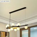 GobekUsa Nordic Bubble Island Pendant Light - 11 Lights, Metallic Black Finish - Ideal for Restaurants