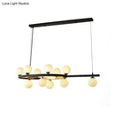 GobekUsa Nordic Bubble Island Pendant Light - 11 Lights, Metallic Black Finish - Ideal for Restaurants
