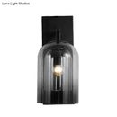 GobekUsa Nordic Cloche Wall Lamp Glass 1 Head Bedroom Sconce Light in Black