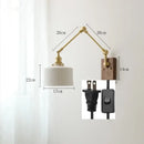 GobekUsa Copper Wall Lamp with Pull Chain Switch, Nordic Design, LED Bulb, Ceramic Lampshade