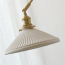 GobekUsa Copper Wall Lamp with Pull Chain Switch, Nordic Design, LED Bulb, Ceramic Lampshade