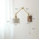 GobekUsa Copper Wall Lamp with Pull Chain Switch, Nordic Design, LED Bulb, Ceramic Lampshade