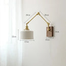 GobekUsa Copper Wall Lamp with Pull Chain Switch, Nordic Design, LED Bulb, Ceramic Lampshade