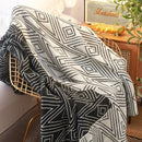 GobekUsa Grey Knitted Woolen Blanket: Nordic Style, Comfortable & Versatile Summer Sofa Throw