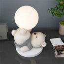 GobekUsa Bear Table Lamp: Cartoon Animal Sculpture Desk Light - Nordic Style Home Decor Gift