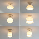 GobekUsa Ceramic LED Ceiling Light Creamy White Nordic Indoor Lighting Fixture