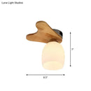 GobekUsa Nordic Cream Glass Bell Flush Ceiling Light with Antler Top and Wood Accents