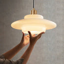 Nordic Cream Glass Pendant Light With Nickel Finish