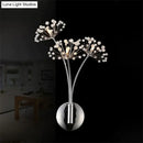 GobekUsa Nordic Creative Crystal Flower Dandelion Wall Lamps for Bathroom Bedroom Bedside Lamp Living Room