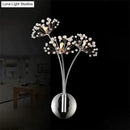 GobekUsa Nordic Creative Crystal Flower Dandelion Wall Lamps for Bathroom Bedroom Bedside Lamp Living Room