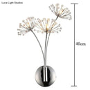 GobekUsa Nordic Creative Crystal Flower Dandelion Wall Lamps for Bathroom Bedroom Bedside Lamp Living Room
