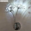 GobekUsa Nordic Creative Crystal Flower Dandelion Wall Lamps for Bathroom Bedroom Bedside Lamp Living Room
