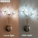GobekUsa Nordic Creative Crystal Flower Dandelion Wall Lamps for Bathroom Bedroom Bedside Lamp Living Room