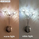 GobekUsa Nordic Creative Crystal Flower Dandelion Wall Lamps for Bathroom Bedroom Bedside Lamp Living Room