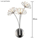 GobekUsa Nordic Creative Crystal Flower Dandelion Wall Lamps for Bathroom Bedroom Bedside Lamp Living Room
