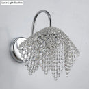 GobekUsa Nordic Crystal Drip Wall Sconce Lighting in Chrome: 1-Light Wall Mount Fixture