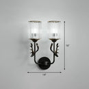 GobekUsa Nordic Crystal Prism Wall Sconce with Antler Design - Cylinder Wall Mount Light