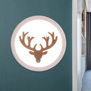 GobekUsa Nordic Deer Horn/Head LED Wall Sconce - Acrylic Bedside Light Fixture in White