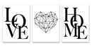 GobekUsa Nordic Diamond Heart Canvas Prints Set
