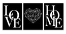 GobekUsa Nordic Diamond Heart Canvas Prints Set
