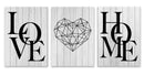 GobekUsa Nordic Diamond Heart Canvas Prints Set