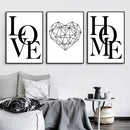 GobekUsa Nordic Diamond Heart Canvas Prints Set