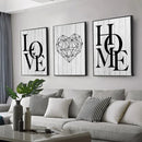 GobekUsa Nordic Diamond Heart Canvas Prints Set