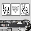 GobekUsa Nordic Diamond Heart Canvas Prints Set