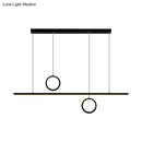 GobekUsa Nordic Dual Ring LED Acrylic Island Pendant Light in Black for Dining Room