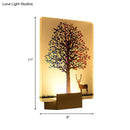 GobekUsa Nordic Elk/Tree LED Wall Sconce in White for Living Room