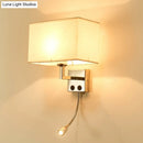 GobekUsa Nordic Fabric Bedroom Spotlight Wall Lamp in Black/White with Rectangle Design