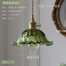 Nordic Flower Glass Pendant Light in Green or Champagne
