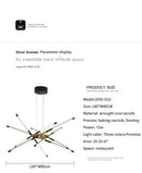 GobekUsa Nordic Geometry LED Chandelier with Remote Control