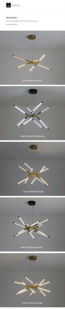 GobekUsa Nordic Geometry LED Chandelier with Remote Control