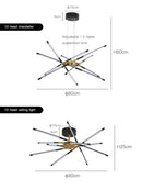 GobekUsa Nordic Geometry LED Chandelier with Remote Control