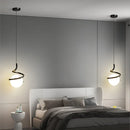 Nordic Glass Ball Pendant Light in Iron Finish
