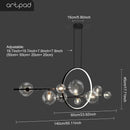 GobekUsa Nordic Glass Bubble LED Chandelier - Black