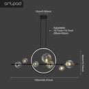 GobekUsa Nordic Glass Bubble LED Chandelier - Black