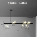 GobekUsa Nordic Glass Bubble LED Chandelier - Black