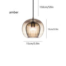 Nordic Glass Pendant Light in Amber or Clear