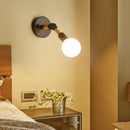 GobekUsa Nordic Globe Sconce Lighting - Adjustable 1 Light Wall Lamp in Black with White/Ocean Blue Glass Shade